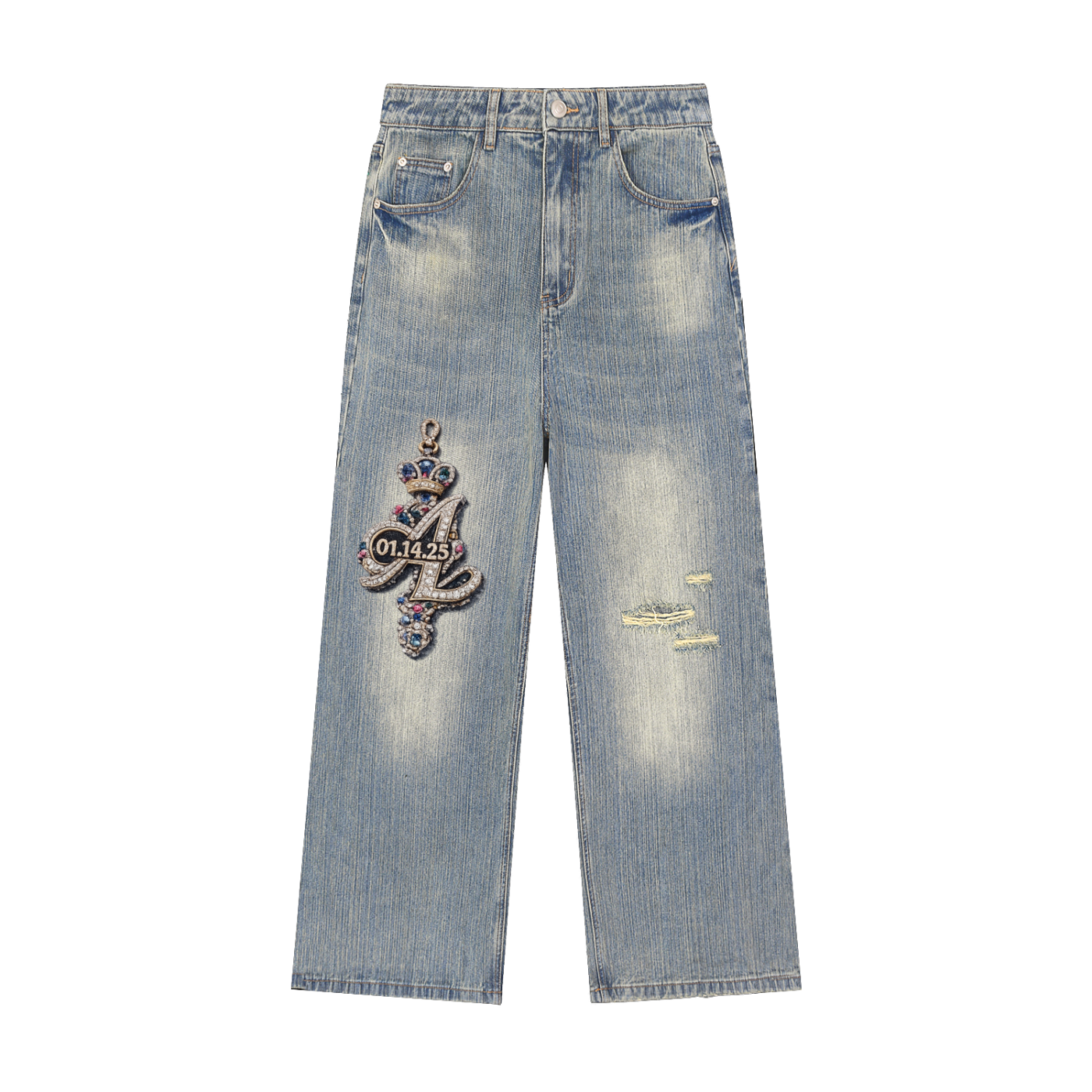 02.14.25 "AL" Pendant Denim Jeans